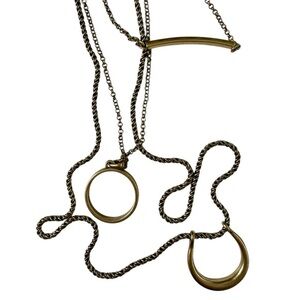 Lucky Brand Gold Layered Statement Necklace Adjustable